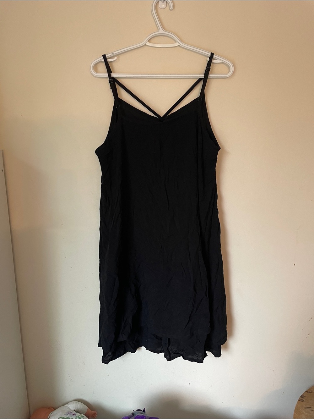 Addition Elle Black Strappy Mini Dress Size 14